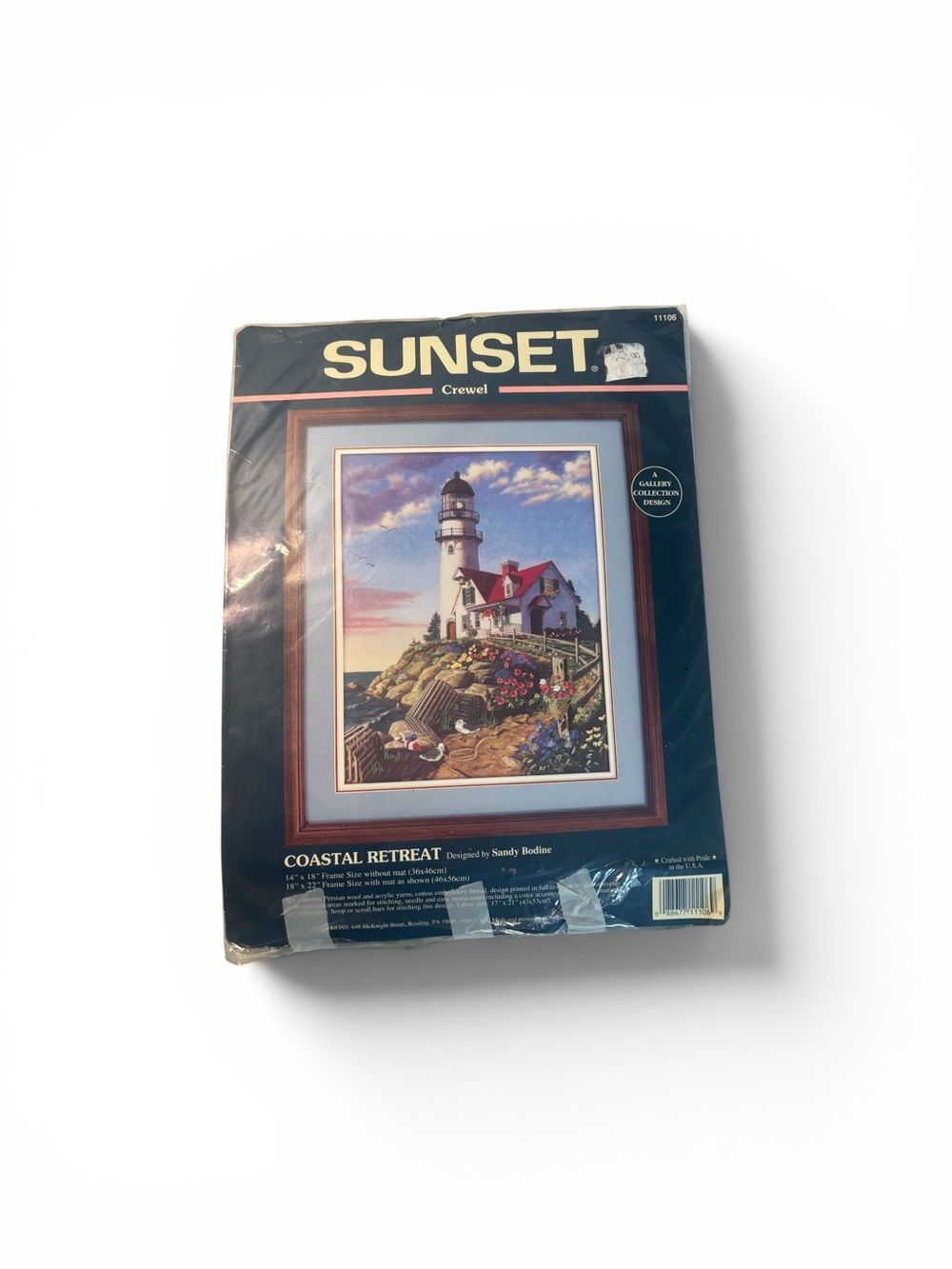 NEW Sunset Crewel Kit #11106 Coastal Retreat 14"x18" Cross Embroidery‎ Kit